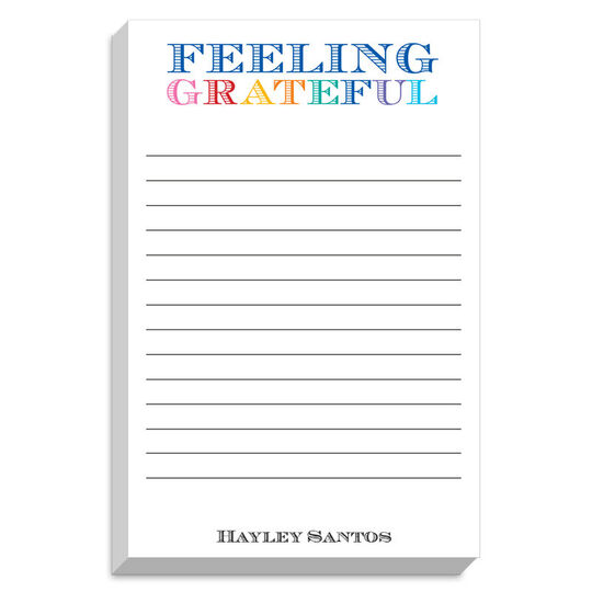 Colorful Feeling Grateful Chunky Notepad